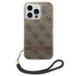 Guess GUOHCP14XH4STW iPhone 14 Pro Max 6,7" brūns|brūns cietais korpuss 4G Print Strap цена и информация | Telefonu vāciņi, maciņi | 220.lv