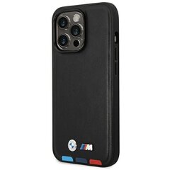 Etui BMW BMHCP14X22PTDK iPhone 14 Pro Max 6,7" czarny|black Leather Stamp Tricolor цена и информация | Чехлы для телефонов | 220.lv