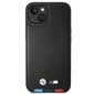 Korpuss BMW BMHCP14M22PTDK iPhone 14 Plus 6,7" czarny|black Leather Stamp Tricolor cena un informācija | Telefonu vāciņi, maciņi | 220.lv