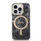 Komplekts Guess GUBPP14LHMEACSK Case+ Lādētājs iPhone 14 Pro 6,1" melns|melns cietais korpuss Marble MagSafe cena un informācija | Telefonu vāciņi, maciņi | 220.lv