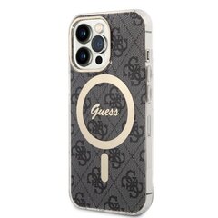 Komplekts Guess GUBPP13LH4EACSK Case+ Lādētājs iPhone 13 Pro melns|melns cietais korpuss 4G Print MagSafe cena un informācija | Telefonu vāciņi, maciņi | 220.lv