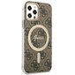 Komplekts Guess GUBPP12MH4EACSW Case+ Lādētājs iPhone 12|12 Pro brūns|brūns cietais korpuss 4G Print MagSafe cena un informācija | Telefonu vāciņi, maciņi | 220.lv