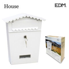 Pastkaste EDM House Tērauds Balts (21 x 6 x 30 cm) цена и информация | Почтовые ящики, номерные знаки для домов | 220.lv