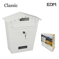 почтовый ящик EDM Сталь Белый Classic (29,5 x 10,5 x 35,5 cm) цена и информация | Почтовые ящики, номерные знаки для домов | 220.lv