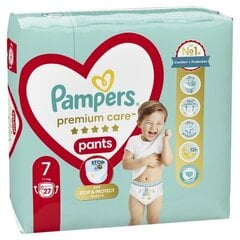 Подгузники-трусики PAMPERS Premium Care Pants, Размер 7, 17+кг, 27 шт цена и информация | Подгузники | 220.lv