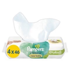 Pampers Harmonie New Baby Mitrās Salvetes Mazuļiem, 4 Lepakojumā, 184 Mitrās Salvetes цена и информация | Одноразовые пеленки и влажные салфетки | 220.lv