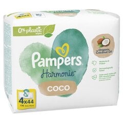 Влажные детские салфетки PAMPERS Harmonie Coco, 176 шт. цена и информация |  Одноразовые пеленки и влажные салфетки | 220.lv