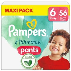 Подгузники-трусики PAMPERS Harmonie Pants Maxi Pack, размер 6, 15+ кг, 56 шт. цена и информация | Подгузники | 220.lv