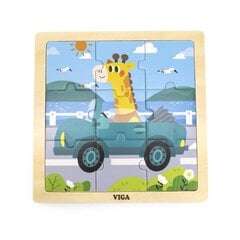 VIGA koka puzles žirafe automašīnā цена и информация | Развивающие игрушки | 220.lv