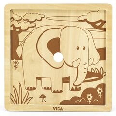 Деревянный пазл Viga Handy Слон, 9 деталей цена и информация | Развивающие игрушки | 220.lv