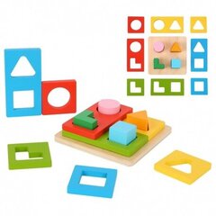 Puzle TOOKY TOY (Montessori - formas un krāsas) FSC cena un informācija | Attīstošās rotaļlietas | 220.lv