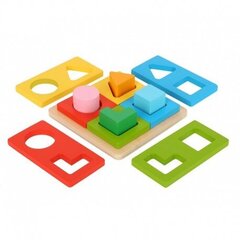 Puzle TOOKY TOY (Montessori - formas un krāsas) FSC cena un informācija | Attīstošās rotaļlietas | 220.lv