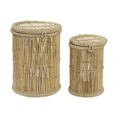 Набор корзин DKD Home Decor Натуральный Веревка Бамбук (44 x 44 x 60 cm) (2 Предметы) цена и информация | Ящики для вещей | 220.lv