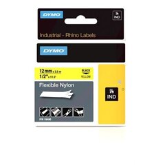 DYMO Rhino Flexible Nylon Tape 12 mm x 3.5m   black on yellow (18490) - цена и информация | Аксессуары для принтера | 220.lv