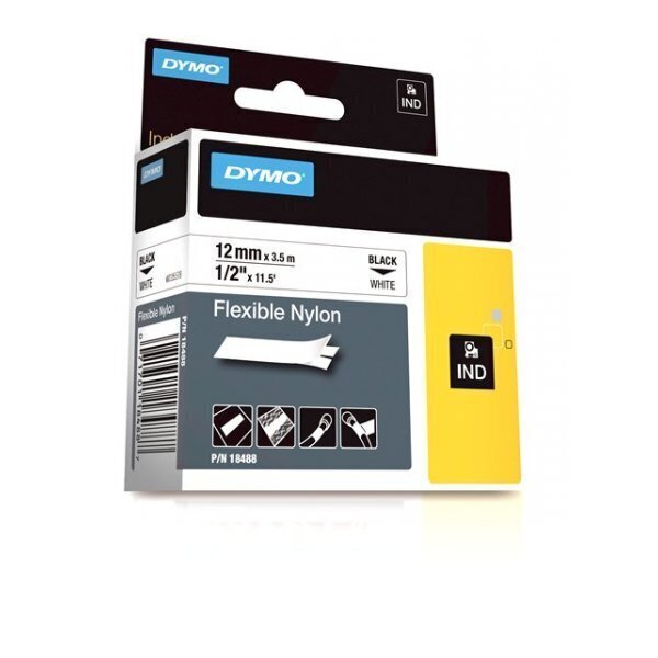 Neilona lente Dymo Rhino, 12mm x 3.5m, melns/balts cena un informācija | Piederumi printerim | 220.lv