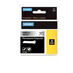 DYMO Rhino Permanent Polyester Tape 9 mm x 5.5m   metallized black on silver (18485) - цена и информация | Аксессуары для принтера | 220.lv