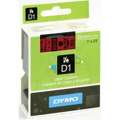 Lente Dymo D1, 24mm x 7m, melns/sarkans cena un informācija | Piederumi printerim | 220.lv