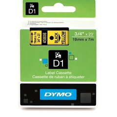 Lente Dymo D1, 19mm x 7m, melns/dzeltens cena un informācija | Piederumi printerim | 220.lv