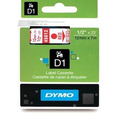 DYMO D1 Tape 12mm x 7m   red on transparent (45012   S0720520) - цена и информация | Аксессуары для принтера | 220.lv