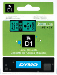 Lente Dymo D1, 9mm x 7m, melns/zaļš cena un informācija | Piederumi printerim | 220.lv