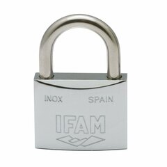 Замок с ключом IFAM INOX 50, нержавеющая сталь, обычный (5 см) цена и информация | Дверные замки | 220.lv