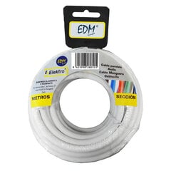 Кабель EDM 2 x 1 мм, белый, 25 м цена и информация | Текстильные провода и клеммные колодки | 220.lv