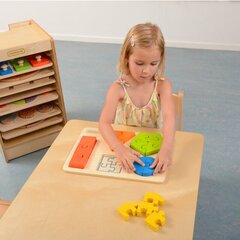 Koka puzle bērniem, kas apgūst ģeometriskās formas Masterkidz cena un informācija | Attīstošās rotaļlietas | 220.lv