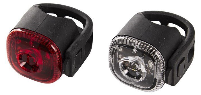 Mini velosipēda LED lukturu komplekts (priekšējais+aizmugurējais lukturis) cena un informācija | Velo lukturi un atstarotāji | 220.lv
