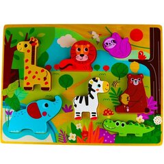 Tooky Rotalieta Koka Montessori Puzzle Dzvnieki me atbilst formm цена и информация | Игрушки для малышей | 220.lv