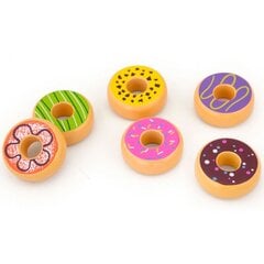 Набор игрушечных деревянных пончиков Viga, 6 шт. цена и информация | Игрушки для девочек | 220.lv