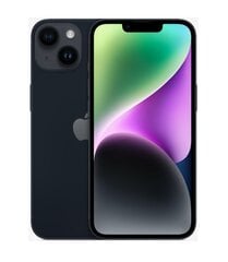 Apple iPhone 14 15,5 cm (6,1 collas) ar divām SIM kartēm iOS 16 5G 256 GB, melns cena un informācija | Mobilie telefoni | 220.lv