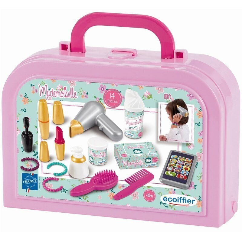 Rotaļlietu skaistumkopšanas komplekts ar piederumiem koferī Mademoiselle Ecoiffier, 14 gab. cena un informācija | Rotaļlietas meitenēm | 220.lv