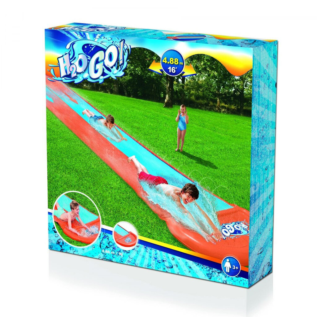 Divvietīgs ūdens slīdkalniņš - Bestway H2O GO, 488 cm cena un informācija | Ūdens, smilšu un pludmales rotaļlietas | 220.lv