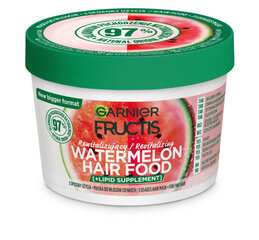 Atjaunojoša matu maska Garnier Fructis Hair Food Watermelon, 400 ml цена и информация | Распылите крем-спрей на волосы на расстоянии 20-25 см, расчешите их расческой. | 220.lv