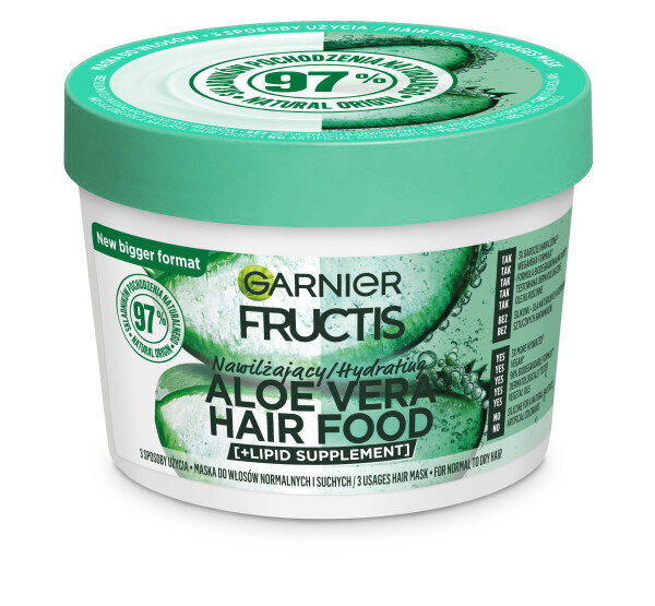 Mitrinoša matu maska Garnier Garnier Fructis Hair Food Aloe Vera, 400 ml цена и информация | Kosmētika matu stiprināšanai | 220.lv