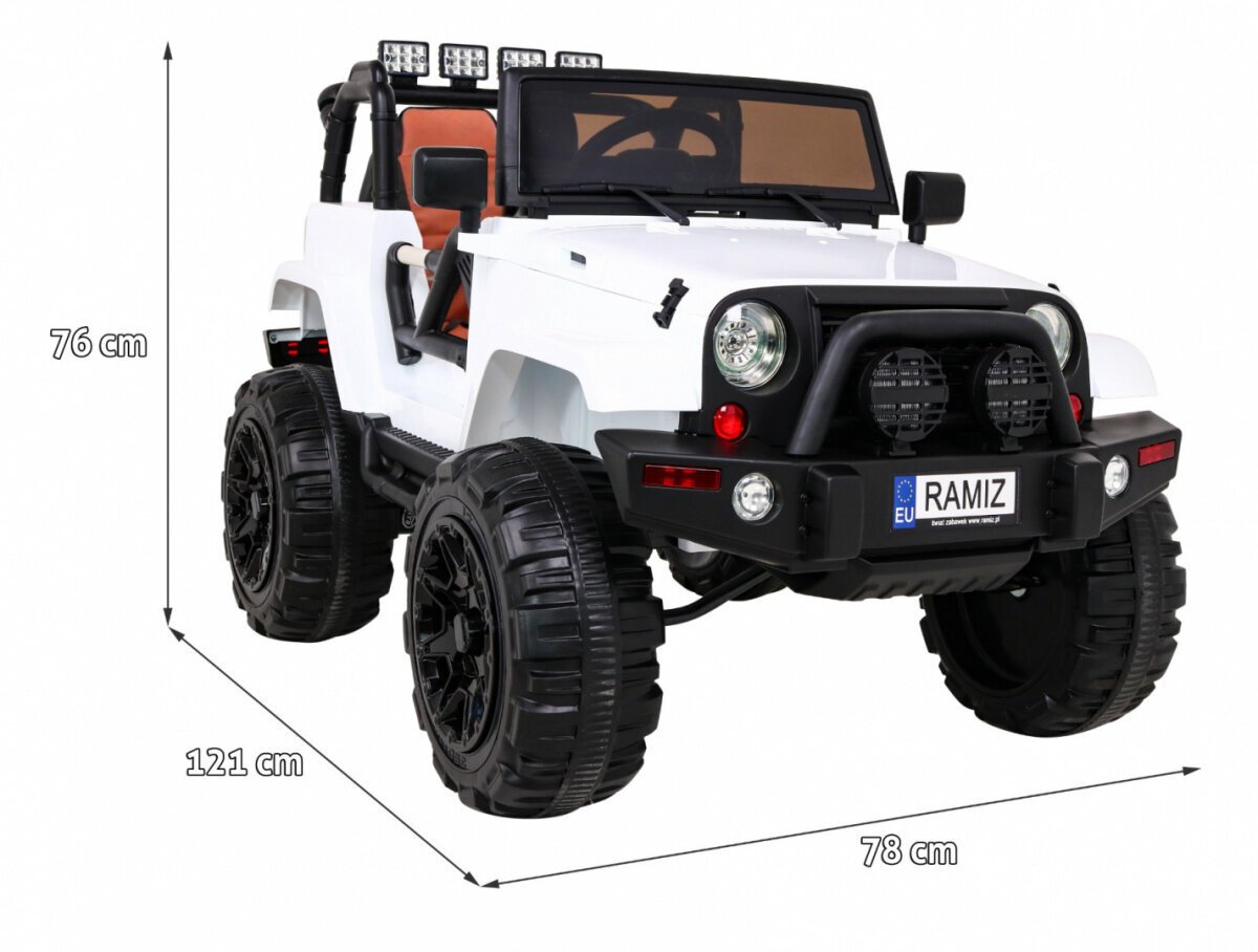 Jeep All Terrain elektriskais vienvietīgais sēdeklis, balts цена и информация | Bērnu elektroauto | 220.lv