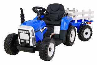 Большой электрический трактор с прицепом, синий цена и информация | Электромобили для детей | 220.lv