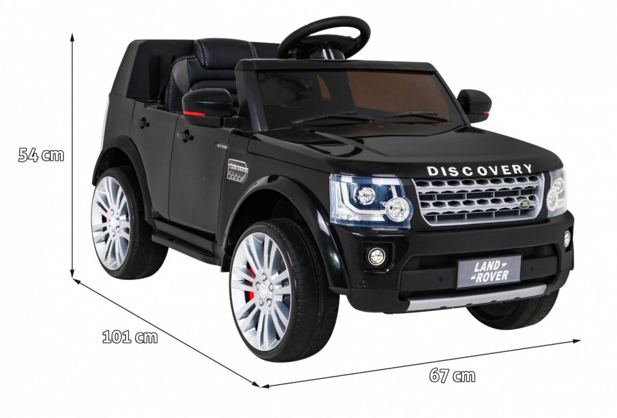 Land Rover Discovery vienvietīgs elektromobilis, melns cena un informācija | Bērnu elektroauto | 220.lv
