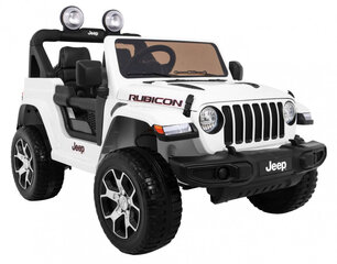 Двухместный электромобиль Jeep Wrangler Rubicon, белый цена и информация | Электромобили для детей | 220.lv