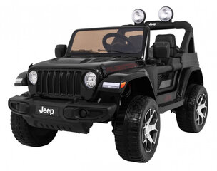 Jeep Wrangler Rubicon elektriskais divvietīgais, melns cena un informācija | Bērnu elektroauto | 220.lv