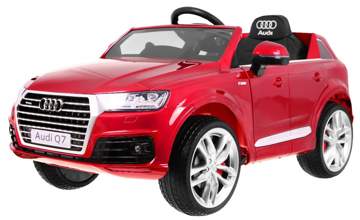 Audi Q7 vienvietīgs elektromobilis, sarkans cena un informācija | Bērnu elektroauto | 220.lv