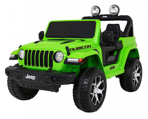 Jeep Wrangler Rubicon elektriskais divvietīgais automobilis, zaļš цена и информация | Электромобили для детей | 220.lv