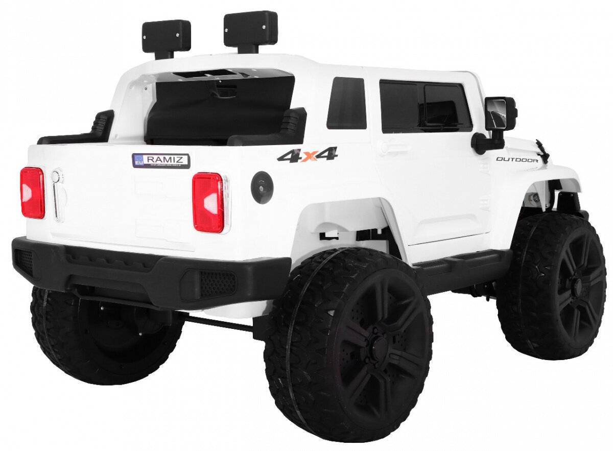 Mighty Jeep 4x4 elektriskais auto bērniem, balts cena un informācija | Bērnu elektroauto | 220.lv