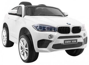 BMW X6M vienvietīgs elektromobilis, balts cena un informācija | Bērnu elektroauto | 220.lv