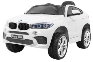 BMW X6M vienvietīgs elektromobilis, balts cena un informācija | Bērnu elektroauto | 220.lv