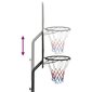 vidaXL basketbola vairogs, melns, 282-352 cm, polietilēns цена и информация | Basketbola statīvi | 220.lv