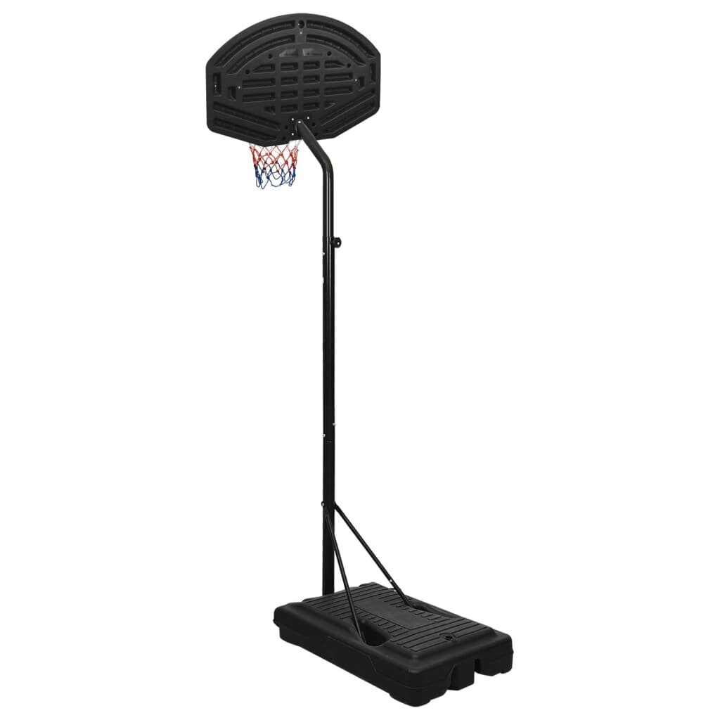 vidaXL basketbola vairogs, melns, 237-307 cm, polietilēns цена и информация | Basketbola statīvi | 220.lv