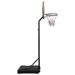 vidaXL basketbola vairogs, melns, 237-307 cm, polietilēns цена и информация | Баскетбольные стойки | 220.lv