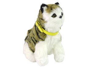 Интерактивный плюшевый котенок, белый/коричневый цена и информация | Мягкие игрушки | 220.lv