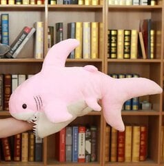 Plīša rotaļu haizivs, rozā, 90 cm cena un informācija | Mīkstās (plīša) rotaļlietas | 220.lv